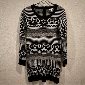 Aztec-Patterned Sweater Dress